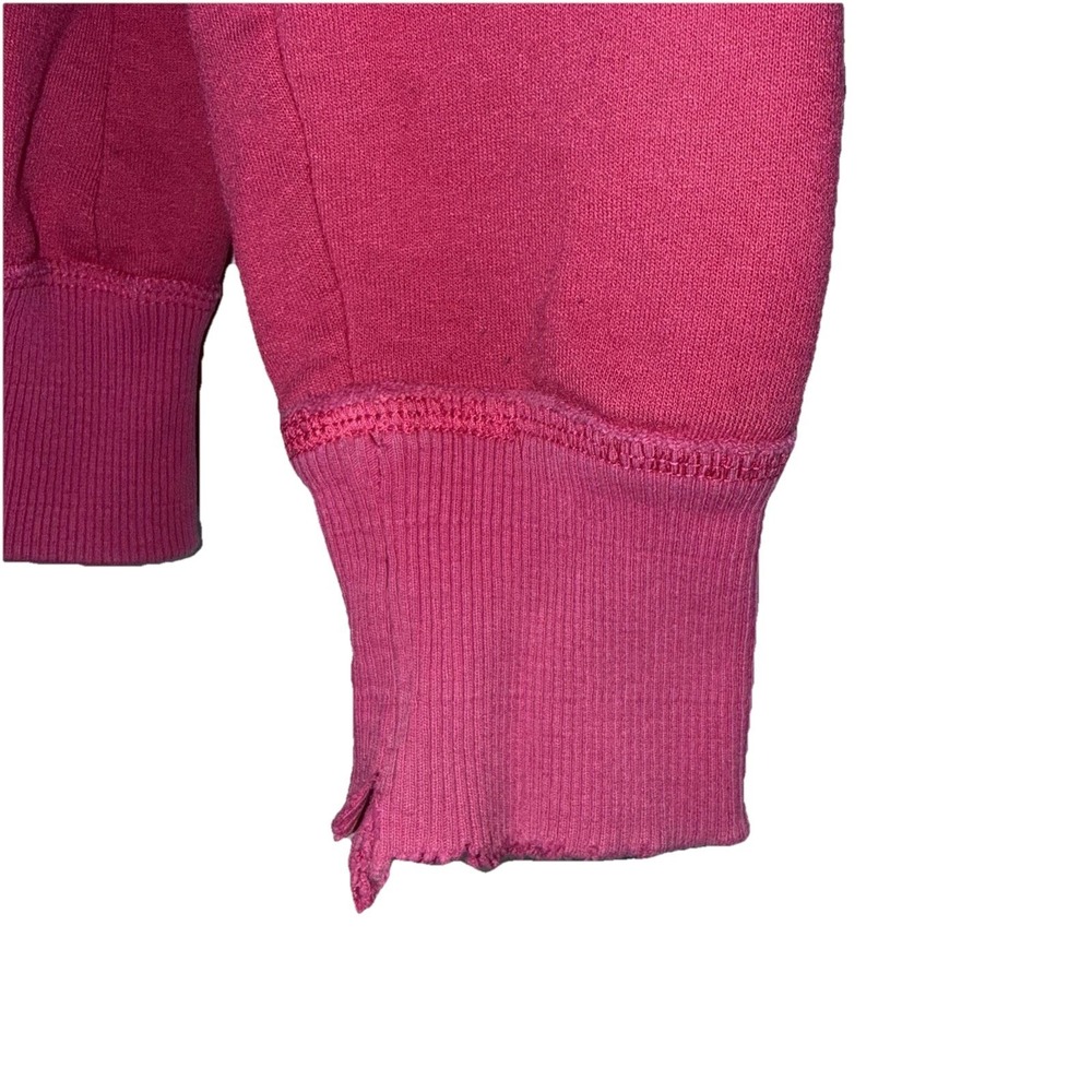 Abercrombie Fitch Pink Zip Hoodie Womens L Y2K Spellout Logo Distressed *Flaws - Picture 6 of 10
